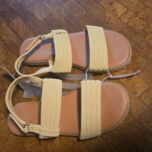 Cat & Jack Cream Double Strap Kids Sandals